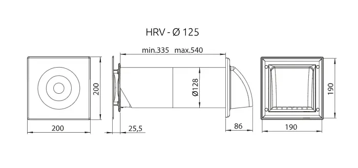 Awenta hrv 125mmm ismatavimai