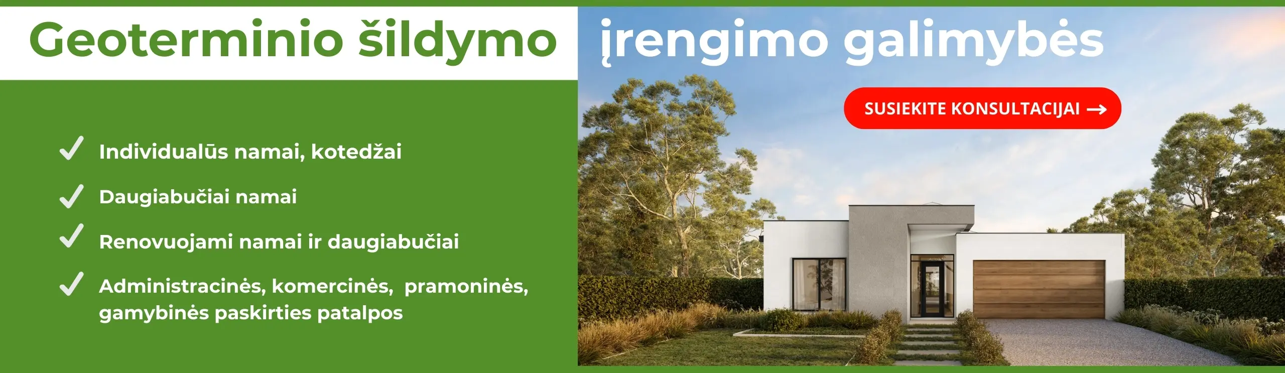 geoterminio sildymo irengimo galimybes