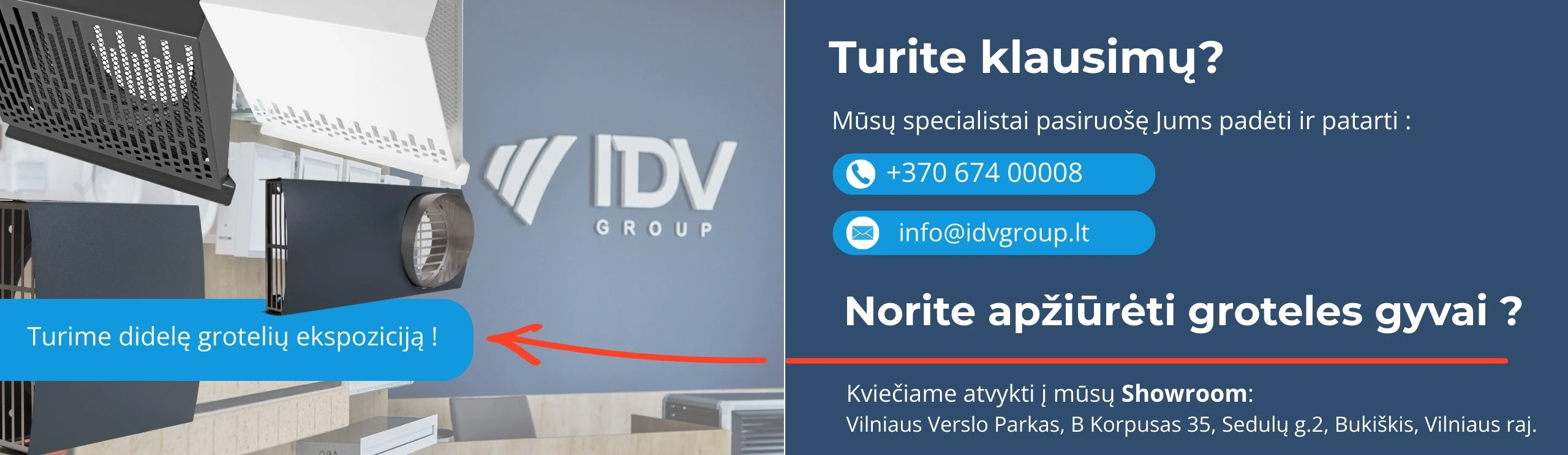 lauko ventiliacijos groteles ekspozicija